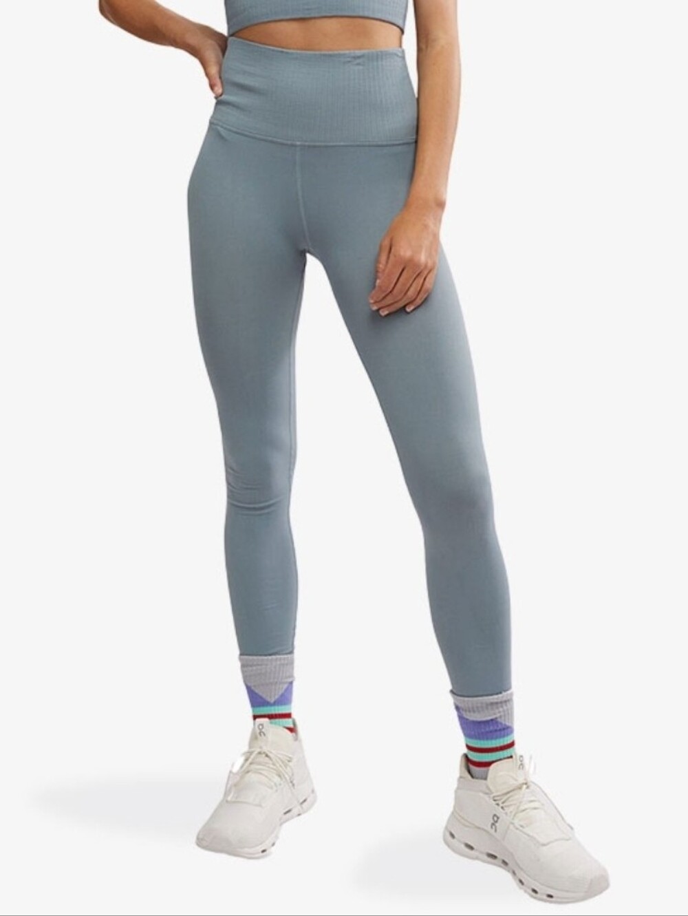 NWT Free People FP Movement Good Karma 7/8 Leggings Blue Opal M/L